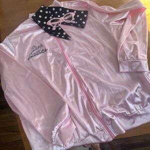 Pink Ladies Satin Jacket with Scarf